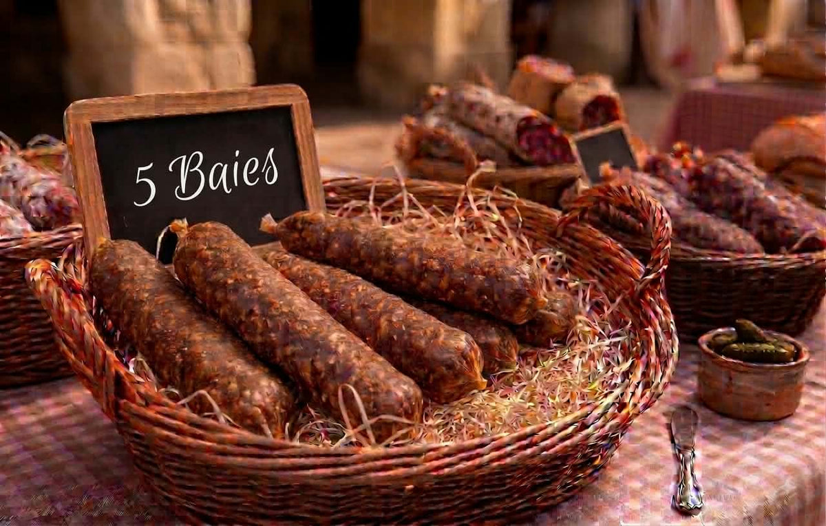 Saucisson porc/ 5 Baies